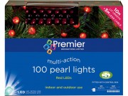 Premier LED RED Multi-Action Pearl Berry Lights x 100